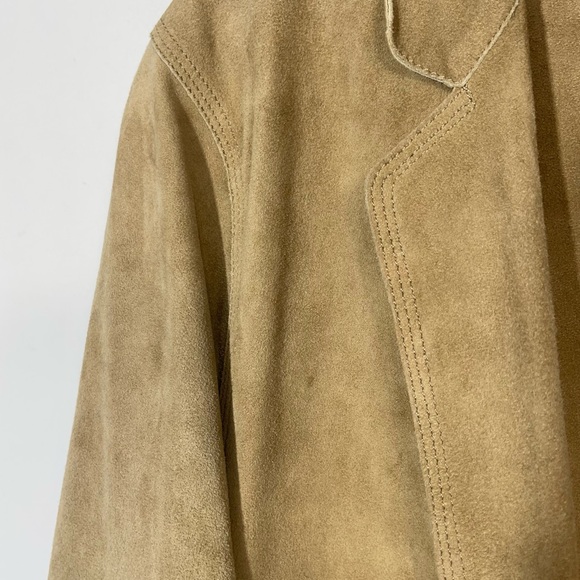 Anthropologie Jackett…etc. Genuine Suede Leather Open Front Jacket Blazer Boho M - Picture 9 of 16